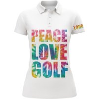 Custom Name Tie Dye Peace Love Golf Women 3d Polo Shirt