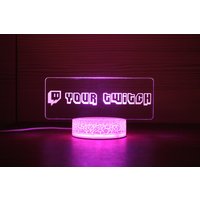 Twitch Channel Gamertag Streaming Gamer Gift Led Rgb Custom Lamp
