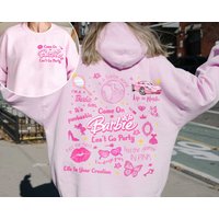 Barbie 2023 Double Side Sweatshirt Hoodie