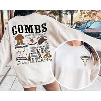 Lukee Comb Vintage 2 Sided Sweatshirt, Lukee Comb Concert Shirt, Combs Tracklist Shirt, Nashville, Music City, Cowboy Country Music Shirt