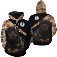 Personalized Name Rottweiler Dog 3d All Over Print Pullover Hoodie