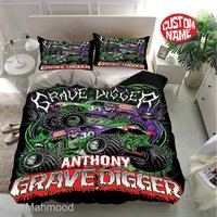 Monster Truck Personalized Bedding Set, Monster Jam Custom Name