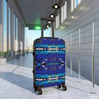 Native American Suitcase, Royal Blue Southwestern Luggage, Carry-on, Roller Bag