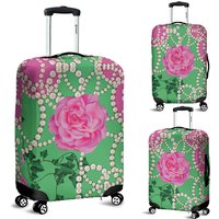 Aka Sorority Pink And Green Luggage Cover
