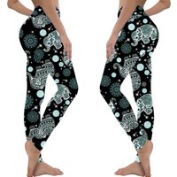 Boho Teal Elephant Buttery Soft Leggings