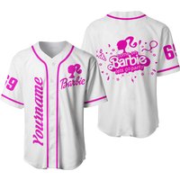 Custom Barbie Baseball Jersey Shirt, Come On Let's Go Party Baseball Jersey