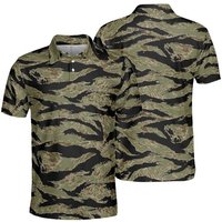 Rhodesian Jungle Tiger Stripe Camo Performance Golf Polo