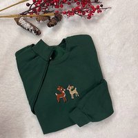 Christmas Classic Rudolph And Clarice Embroidered Crewneck Sweatshirt, Classic Christmas Tv Show