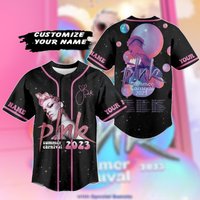 Custom P!nk Pink Carnival Baseball Jersey