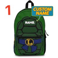 Custom Name Green Turtle Backpack, Ninja Turtle Backpack