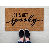 Let's Get Spooky Halloween Doormat, Pumpkin Pagan Coir Doormat