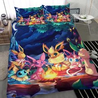 3d Cartoon Pkm Eevee Duvet Cover Sets