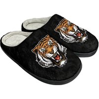 Black Tiger Men's Slippers , Warm House Bedroom Slipper F