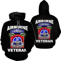 Airborne Veteran Paratrooper 3d All Over Print Hoodie