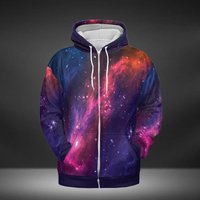 Deep Space 3d Fleece Zip Hoodie