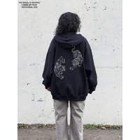 Zip Up Grunge Hoodie - Goth Style