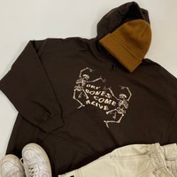 Dry Bones Come Alive Hoodie | Dark Chocolate | Maroon | Cream Screen Print |