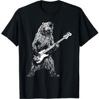 Bear Playing Bass Guitar Shirt For Men Animal Playing Guitar T-shirt