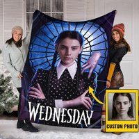 Custom Image Wednesday Addams Blanket, Wednesday Blanket