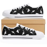 Minimalist Shark Women's Low Top Sneakers