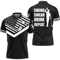 Swing Swear Drink Repeat Golf Polo Shirt