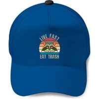 Live Fast Eat Trash Panda Raccoon Vintage Baseball Cap