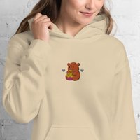 Adorable Bear Embroidered Hoodie