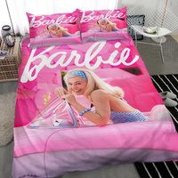 Barbie Printing Three Piece Printed Fashion Pattern Bedding Set