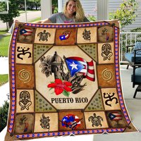 Puerto Rico Taino Symbols Fleece Blanket