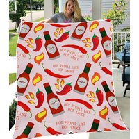 Hot People Like Hot Sauce Printed Flour Sack Fleece Blanket