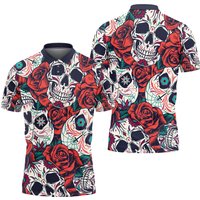 Day Of The Dead And Roses Polo Shirt