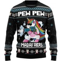Unicorn Pew Pew Ugly Christmas Sweater