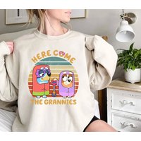 Blueydad Here Come The Grannies Sweatshirt, Blueydad Cartoon Sweatshirt