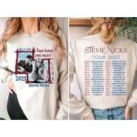 Vintage Billy Joel Stevie Nick Two Icons One Night Shirt, Billy Joel Stevie Nick 2023 Shirt