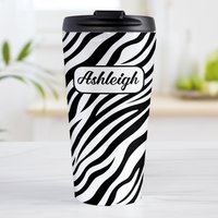 Personalized Zebra Travel Coffee Mug