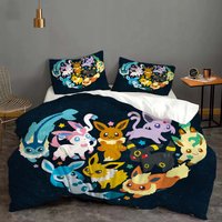 Halloween Custom Pkm Eevee Cover Bedding Quilt Cover Pillow Case Christmas Gift Dorm Bedroom