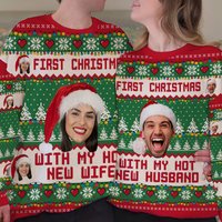 Personalized Face Love Couple Ugly Christmas Sweater