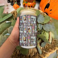 Nightmare Before Christmas Frosted Glass Can