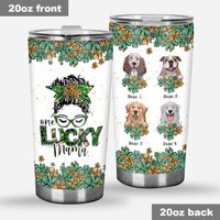 One Lucky Mama - Personalized Patrick's Day Dog Tumbler
