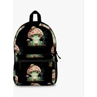 Vintage Frog Mushroom Under The Rain Funny Frog Backpack