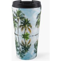 Reflection Of Palm Trees In Lake Travel Mug