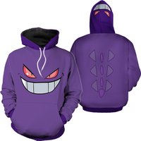 Gengar Ghost 3d Full Over Print Hoodie