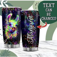 Personalized Llama Cup Tumbler Stainless Steel Watercolor Llamas Gifts