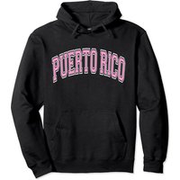 Puerto Rico Hoodie Puerto Rico Varsity Style Pink Text