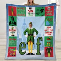 Buddy The Elf Fleece Blanket With Quotes