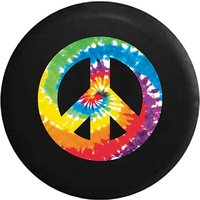 Spare Tire Cover Peace Sign Tie Dye Hippie Love