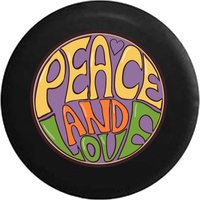 Spare Tire Cover Peace And Love Heart Hippie Bus