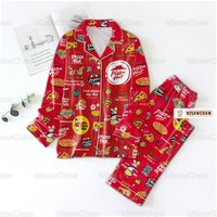 Funny Christmas Pizza Hut Pajama Set