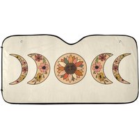 Floral Moon Phase Car Windshield Sun Shade