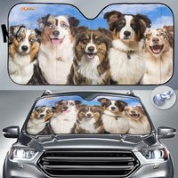 Australian Shepherd Car Sunshade, Dog Windshield Sunshade
